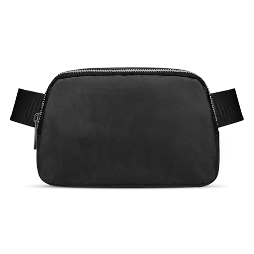 JSJ Mini Black Fanny Pack for All Ages, Valentine's Gift for Her