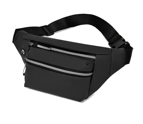Stylish Unisex Crossbody Fanny Pack for Travel and Hiking (Black)