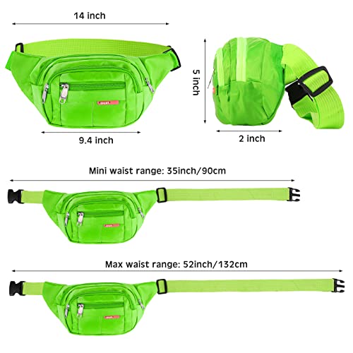Neon Adjustable Waist Bags - 16 Colors for Women, Men, Kids