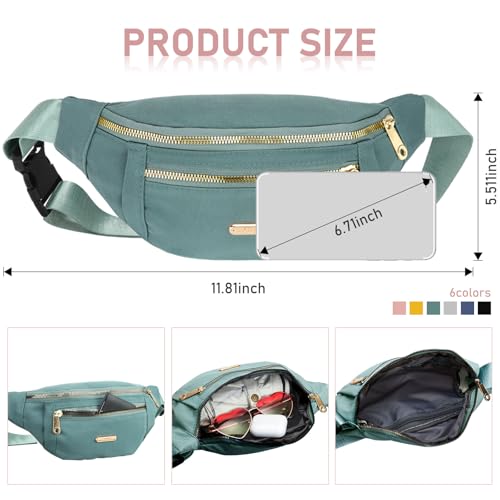 Waterproof Fanny Pack for Women - 6 Pack, Adjustable Strap
